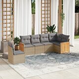 Maison Chic Seti vrtnega pohištva - Vrtna garnitura - Vrtni pohištvo set 6-delna z blazinami bež poli ratan, (21813043) | Shoptok.si
