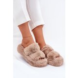 Boto Womens Fur Slippers On Platform Khaki Talfedi Cijene