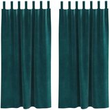  Zavjese za zamračivanje 2 kom. Tamnozelena 140 x 175 cm Baršun | shoptok.hr