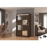ADRK Klizni ormar s ogledalom i LED rasvjetom LUGANO, 120 cm - OKOLADA | shoptok.hr