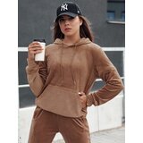 DStreet Set of women's velour RELAX FIT light brown Cene