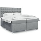  Krevet s oprugama i madracem svjetlosivi 200 x 200cm od tkanine | shoptok.hr
