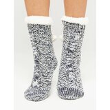 Yups Socks decorated with braid stitch and sequins navy blue | shoptok.hr