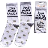 Ženske čarape Žena majka kraljica, Bele