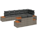 vidaXL 9-delni vrtni kavč set z blazinami siv poli ratan akacija, (22092638) | Shoptok.si