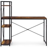 ModernHome uredski stol 120 × 60 cm s policom i 3 police – crno smeđi | shoptok.hr