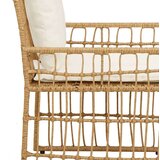  Set vanjskog namještaja 3 pcs Prirodna i krema bijela - Prirodna i kremasto bijela 2x pojedinačna stolica +1x mali stol | shoptok.hr
