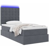  LED krevet za pohranu s madracem Tamnosiva 90 x 190 cm Baršun | shoptok.hr