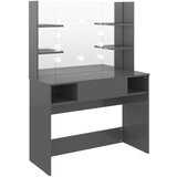 The Living Store Toaletna mizica z LED lučkami 100x40x135 cm MDF sijoče siva - Mizica Za Ličenje, (21494800) | Shoptok.si