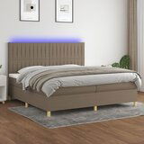  The Living Store Box spring postelja z vzmetnico LED taupe 200x200 cm blago - Box Spring Postelja, (21448950) | Shoptok.si
