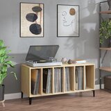 vidaXL Omarica za gramofonske plošče hrast sonoma 100x38x48 cm les Cene