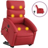 Električni masažni naslonjač na podizanje umjetna koža crveni | shoptok.hr