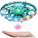Rc ročno voden dron led luči UFO turkizne barve | Shoptok.si
