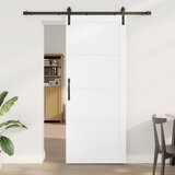 vidaXL drsna vrata s setom opreme bela 86x211 cm masiven les bor, notranja vrata 'ORKDAL'bela 86x211x4 cm masiven les bor Cene