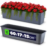 KADAX balkonski lonec 60 cm, cvetlični lonec, balkonski grafitni, (5000352814) | Shoptok.si