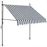 Tenda na ručno uvlačenje s LED svjetlima 100 cm plavo-bijela | shoptok.hr