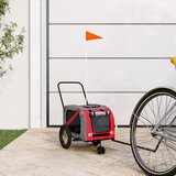 Prikolica za bicikl za ljubimce crveno-crna tkanina i željezo | shoptok.hr
