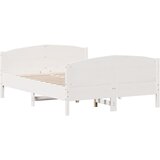  The Living Store Posteljni okvir brez vzmetnice bel 140x200 cm trdna borovina - Posteljni Okvir, (21450448) | Shoptok.si
