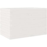  Vrtno cvetlično korito belo 70x40x45,5 cm trdna borovina | Shoptok.si