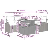  Garnitura za vrt od 6 komada s jastučićima bež poli ratan | shoptok.hr