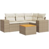  5-dijelni vrtni set sofa s jastucima bež od poliratana | shoptok.hr