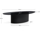 Kave Home Crni stolić za kavu sa staklenom pločom stola 81x140 cm Olir – | shoptok.hr