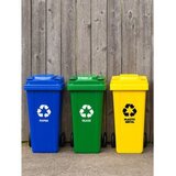 Multistore Set 3 kante za smeće - 120 L (3 boje), gumirani točkovi, papir, staklo, plastika | Eponuda.com