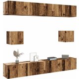 Maison Chic TV omarice - TV enot 6-delna stenski stari lesni inženirski les, (21702040) | Shoptok.si