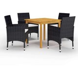  5-dijelni vrtni blagovaonski set crni | shoptok.hr