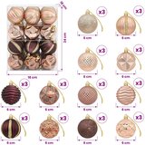  Set božićnih kuglica 36 kom. Boja šampanjca i smeđa | shoptok.hr
