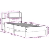 vidaXL Knjižna postelja brez vzmetnice bela 75x190 cm trdna borovina | Shoptok.si
