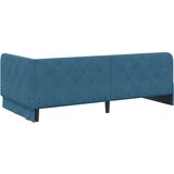 vidaXL Kotna postelja z vzmetnico z vzglavjem Modra 100 x 200 cm Žamet | Shoptok.si