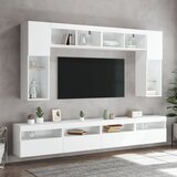 8-dijelni set zidnih TV ormarića s LED svjetlima bijeli | Eponuda.ba