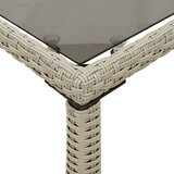  Vrtni stol sa staklenom pločom sivi 115x54x74 cm od poliratana | Eponuda.com