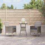 vidaXL 3-dijelni vrtni bistro set od poliratana s jastucima sivi | shoptok.hr