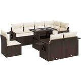  9-dijelni set vrtnih sofa s jastucima poliratan smeđi | shoptok.hr