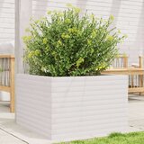  Vrtno cvetlično korito belo 70x70x45,5 cm trdna borovina | Shoptok.si