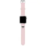 Karl Lagerfeld Silikonski pašček za uro KLAWMSLCP za Apple Watch 38 / 40 mm - Choupettes Head roza