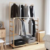  Stalak za odjeću s policama i kotačima 90x35x155 cm bambus | shoptok.hr