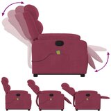 vidaXL Električni masažni naslonjač na podizanje boja vina baršun | shoptok.hr