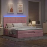 vidaXL Okvir kreveta s madracima ružičasti 180x200cm baršunasti | shoptok.hr