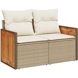  7-dijelni set vrtnih sofa s jastucima bež od poliratana bagrem | shoptok.hr