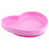 Chicco silikonski tanjir, srce, 9m+, roze ( A049968 ) Cene
