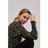 Marisse Patterned Shirt With A Tie At The Neckline, Black | Shoptok.si