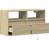  Zidni TV ormarić s LED svjetlima boja hrasta 80 x 31 x 45 cm | shoptok.hr