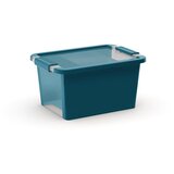 Kis Modrozelena plastična škatla za shranjevanje s pokrovom 36,5x26x19 cm Bi-Box – | Shoptok.si