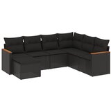  The Living Store Vrtna sedežna garnitura 7-delna z blazinami črn poli ratan - Vrtna Sedežna Garniture, (21452985) | Shoptok.si