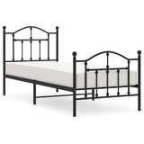 Metalni okvir kreveta uzglavlje i podnožje crni 80x200 cm | shoptok.hr