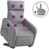  Masažni naslonjač na podizanje od tkanine svjetlosivi | shoptok.hr