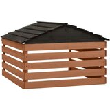 Garaža za robotsku kosilicu crno-smeđa 78x74x54 cm od jelovine | shoptok.hr